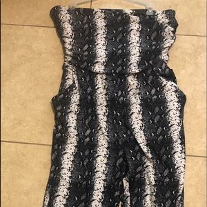 Black And White Zebra Print Jumpsuit